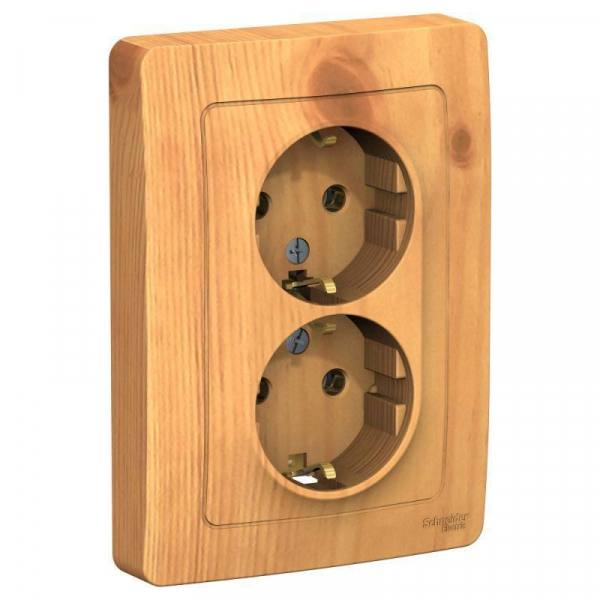 Розетка двойная 2К+З Systeme Electric Blanca 16A 250V ясень BLNRS001025 Розетка двойная 2К+З Systeme Electric Blanca 16A 250V ясень BLNRS001025