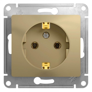 Розетка 2К+З Systeme Electric Glossa 16A 250V титан GSL000443