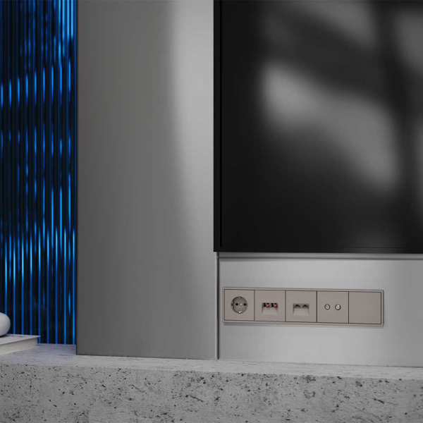 Накладка для розетки компьютерной двойной RJ45+RJ45 кат.6, S70 (капучино) Voltum VLS001414