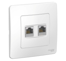 Розетка компьютерная двойная RJ45 Systeme Electric Blanca 5e кат UTP белая BLNIS045451