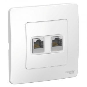 Розетка компьютерная двойная RJ45 Systeme Electric Blanca 5e кат UTP белая BLNIS045451