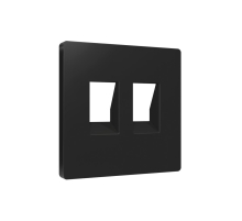 Лицевая панель для компьютерной/телефонной двойной розетки, черный Ambrella Volt AP8121