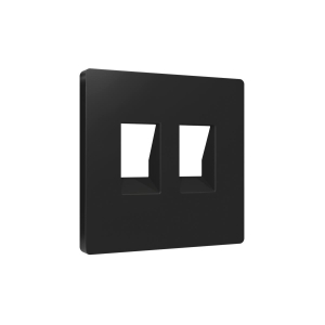 Лицевая панель для компьютерной/телефонной двойной розетки, черный Ambrella Volt AP8121