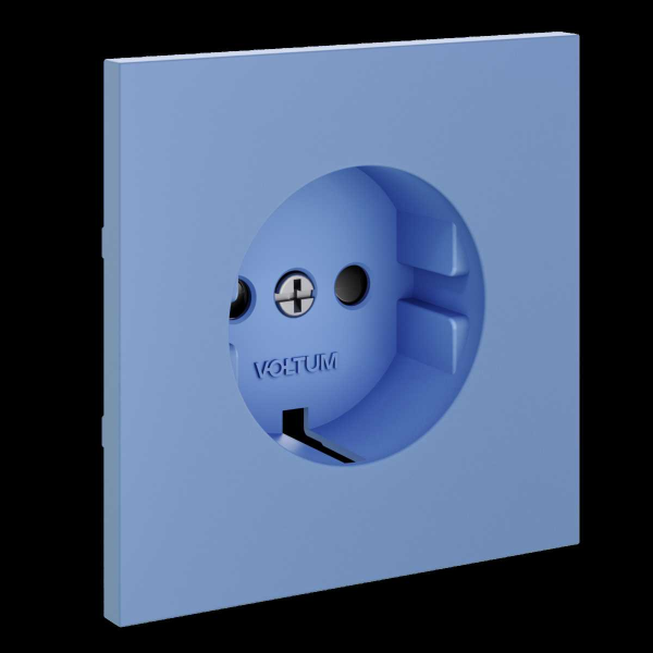 Накладка для розетки с заземлением и защитными шторками, S70 (деним) Voltum VLS000715