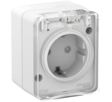 Розетка 2К+З Systeme Electric AtlasDesign 16A 250V со шторками белая ATN540145