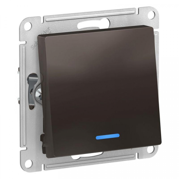 Переключатель одноклавишный проходной Systeme Electric AtlasDesign 10A 250V с подсветкой мокко ATN000663 Переключатель одноклавишный проходной Systeme Electric AtlasDesign 10A 250V с подсветкой мокко ATN000663