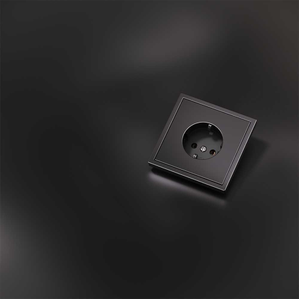 Накладка для розетки с заземлением, S70 Metal (антрацит) Voltum VLSM000612