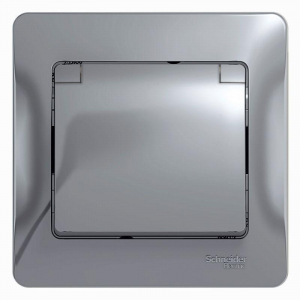 Розетка 2К+З Systeme Electric Glossa 16A 250V со шторками и крышкой алюминий GSL000346