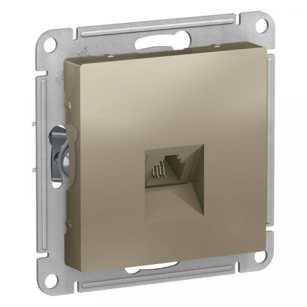 Розетка телефонная RJ11 Systeme Electric AtlasDesign шампань ATN000581 Розетка телефонная RJ11 Systeme Electric AtlasDesign шампань ATN000581