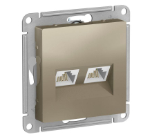 Розетка компьютерная двойная RJ45 Systeme Electric AtlasDesign 5e кат UTP шампань ATN000585