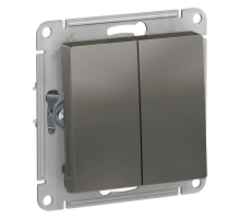 Выключатель двухклавишный Systeme Electric AtlasDesign 10A 250V сталь ATN000951 Выключатель двухклавишный Systeme Electric AtlasDesign 10A 250V сталь ATN000951