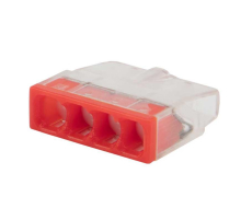 Экспресс-клемма с пастой REXANT СМК 2273-244, 4-проводная 0.5-2.5 мм², прозрачная, блистер (5 шт./уп.) 07-3218-5