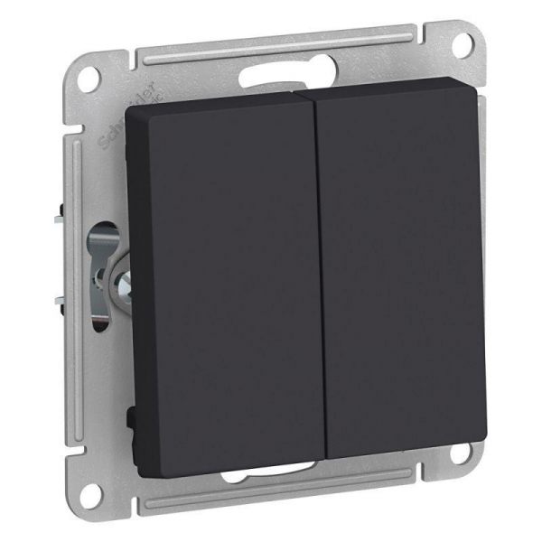 Выключатель двухклавишный Systeme Electric AtlasDesign 10A 250V карбон ATN001051 Выключатель двухклавишный Systeme Electric AtlasDesign 10A 250V карбон ATN001051