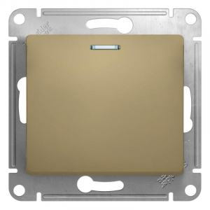 Выключатель одноклавишный Systeme Electric Glossa 10A 250V с подсветкой титан GSL000413
