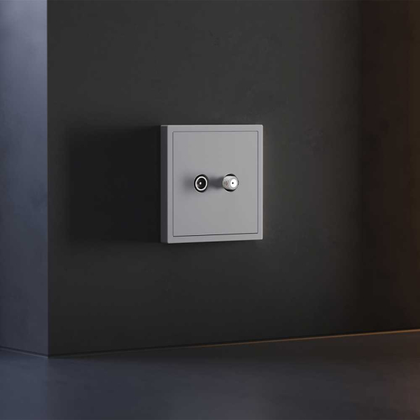 Накладка для розетки телевизионной оконечной TV+SAT, S70 (серый) Voltum VLS001616