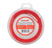 Трубка термоусаживаемая ТУТ нг 8,0/4,0мм, красная, ролик 2,44м REXANT 29-0044