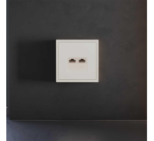 Накладка для розетки компьютерной двойной RJ45+RJ45 кат.6, S70 (хлопок) Voltum VLS001413