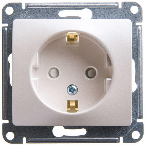 Розетка 2К+З Systeme Electric Glossa 16A 250V со шторками перламутр GSL000645 Розетка 2К+З Systeme Electric Glossa 16A 250V со шторками перламутр GSL000645