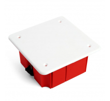 Коробка монтажная для полых стен, с пластиковыми зажимами, с крышкой, 92*92*45мм STEKKER EBX30-02-1-20-92, красный