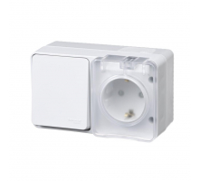 Блок розетка-выключатель Systeme Electric AtlasDesign белый ATN540170