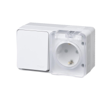 Блок розетка-выключатель Systeme Electric AtlasDesign белый ATN540170