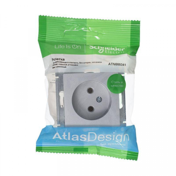 Розетка 2К Systeme Electric AtlasDesign 16A 250V алюминий ATN000341 Розетка 2К Systeme Electric AtlasDesign 16A 250V алюминий ATN000341