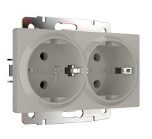 Розетка двойная с заземлением (дымчатый) W1272004/ a069774