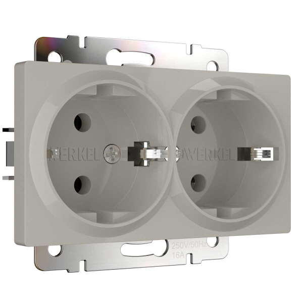 Розетка двойная с заземлением (дымчатый) W1272004/ a069774