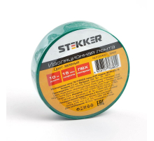 Изоляционная лента STEKKER INTP01315-10 0,13*15 мм. 10 м. зеленая