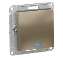 Выключатель одноклавишный Systeme Electric AtlasDesign 10A 250V с подсветкой шампань ATN000513 Выключатель одноклавишный Systeme Electric AtlasDesign 10A 250V с подсветкой шампань ATN000513