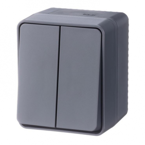 Выключатель двухклавишный Systeme Electric AtlasDesign 10A 250V антрацит ATN544051 Выключатель двухклавишный Systeme Electric AtlasDesign 10A 250V антрацит ATN544051