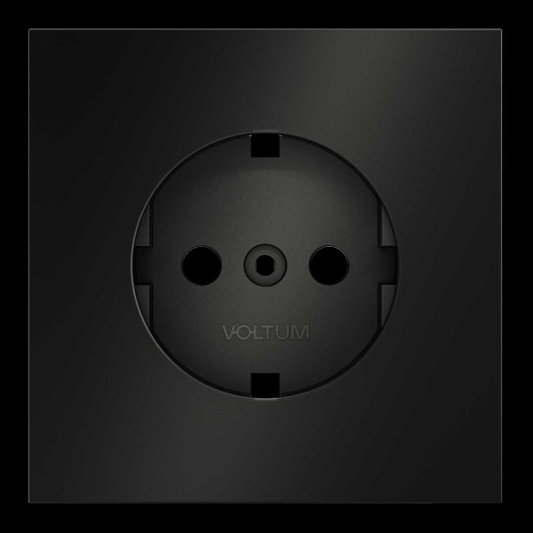 Накладка для розетки с заземлением, S70 Metal (антрацит) Voltum VLSM000612