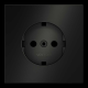 Накладка для розетки с заземлением, S70 Metal (антрацит) Voltum VLSM000612