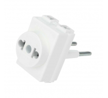 Адаптер сетевой (переходник) с Евро А/F на тонкую вилку С1 'Козья ножка' 10А б/з REXANT 11-1065