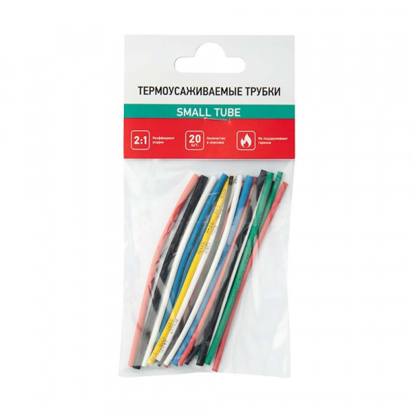 Набор термоусаживаемых трубок ТУТ нг №4 SMALL TUBE 2:1, упаковка 20 шт. по 10 см REXANT 29-0104 Набор термоусаживаемых трубок ТУТ нг №4 SMALL TUBE 2:1, упаковка 20 шт. по 10 см REXANT 29-0104
