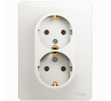 Розетка двойная 2К+З Systeme Electric Glossa 16A 250V перламутр GSL000624