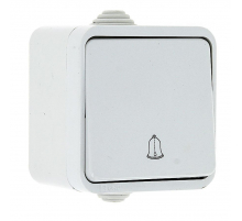 Прага Кнопка звонка 1-клавишная 10А IP44 белая EKF EKZ10-026-10-44