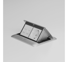 Выдвижной розеточный блок на 4 модуля Werkel серебряный W8074065 4690389211720