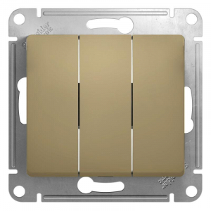 Выключатель трехклавишный Systeme Electric Glossa 10A 250V титан GSL000431