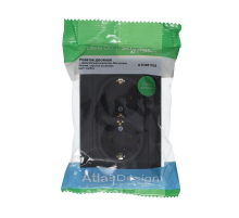Розетка двойная 2К+З Systeme Electric AtlasDesign 16A 250V карбон ATN001024