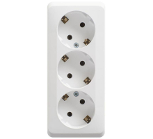 Розетка тройная 2К+3 Systeme Electric Этюд 16A 250V белая PA16-011B
