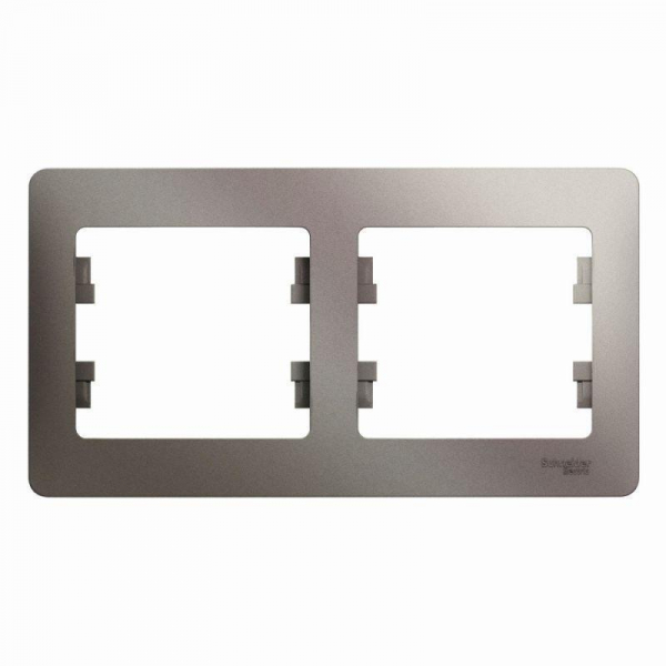 Рамка 2-постовая Systeme Electric Glossa платина GSL001202 Рамка 2-постовая Systeme Electric Glossa платина GSL001202