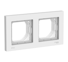 Рамка 2-постовая Systeme Electric AtlasDesign Aqua белая ATN440102