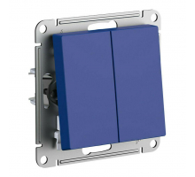 Переключатель двухклавишный Systeme Electric AtlasDesign 10A 250V аквамарин ATN001165
