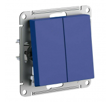 Переключатель двухклавишный Systeme Electric AtlasDesign 10A 250V аквамарин ATN001165