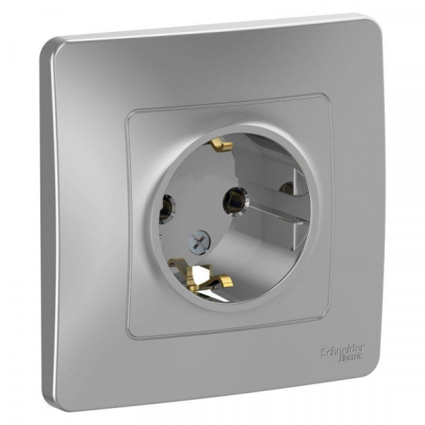 Розетка 2К+З Systeme Electric Blanca 16A 250V алюминий BLNRS001013 Розетка 2К+З Systeme Electric Blanca 16A 250V алюминий BLNRS001013