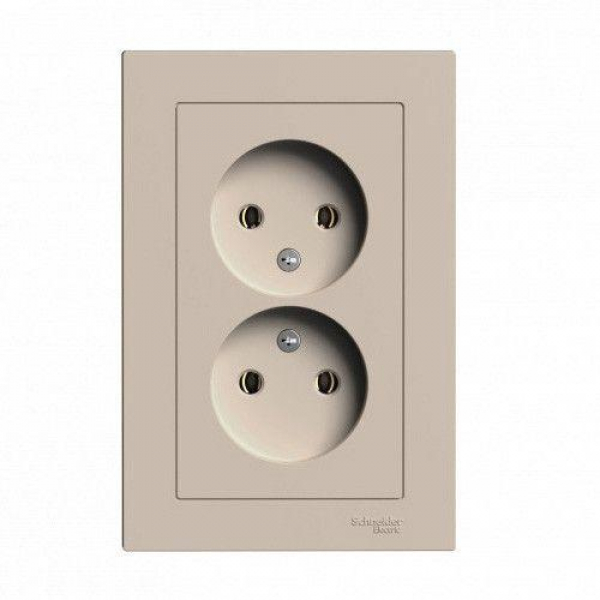 Розетка двойная 2К Systeme Electric AtlasDesign 16A 250V песочный ATN001220 Розетка двойная 2К Systeme Electric AtlasDesign 16A 250V песочный ATN001220
