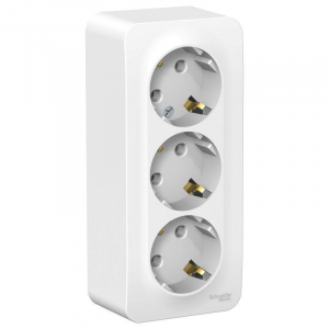 Розетка тройная 2К+3 Systeme Electric Blanca 16A 250V белая BLNRA010311
