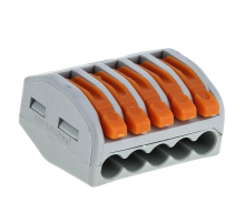 Строительно-монтажная клемма СМК 222-415 с рычагом 5 отверстий 0,08-2,5мм2 (100шт.) EKF PROxima plc-smk-415