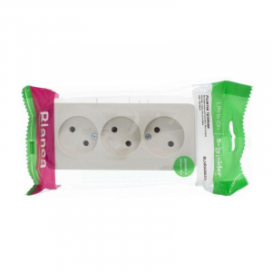 Розетка тройная 2К Systeme Electric Blanca 16A 250V бежевая BLNRA000317